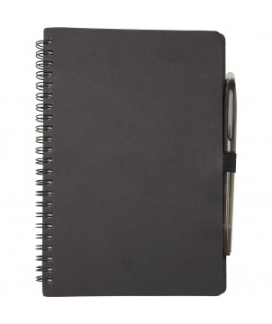 Carnets - Carnet A5 à couverture souple réutilisable et parure de stylos Slate (encre noire) | PRINTECOM