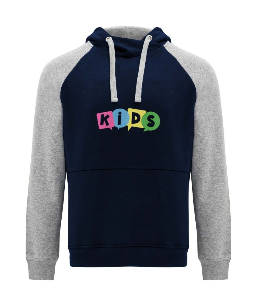 Sweat à capuche enfant personnalisé bicolore Badet