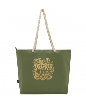 Sacs Shopping et Tote Bags - Sac shopping Panama recyclé GRS isotherme de plage avec poignées en cordelette 23L | PRINTECOM