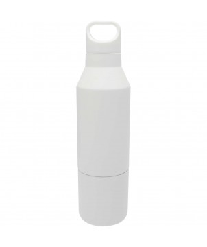 Bouteilles isothermes - Bouteille isotherme Odessy de 600 ml en acier inoxydable recyclé RCS avec gobelet de 300 ml | PRINTECOM