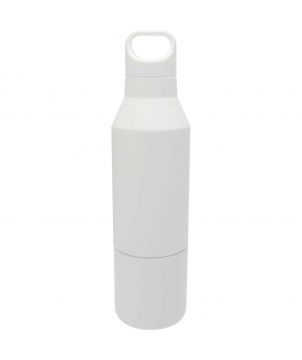 Bouteille isotherme personnalisée inox recyclé 600 ml Odessy gobelet inclus Bouteilles isothermes publicitaire