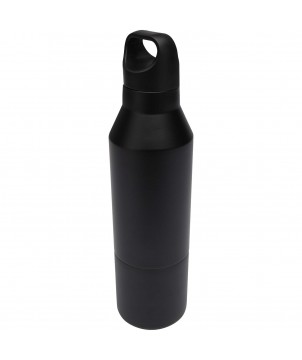 Bouteilles isothermes - Bouteille isotherme Odessy de 600 ml en acier inoxydable recyclé RCS avec gobelet de 300 ml | PRINTECOM