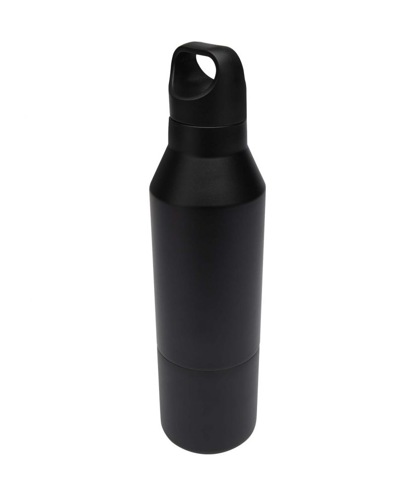 Bouteille isotherme personnalisée inox recyclé 600 ml Odessy gobelet inclus