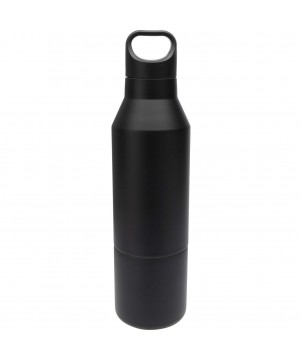 Bouteilles isothermes - Bouteille isotherme Odessy de 600 ml en acier inoxydable recyclé RCS avec gobelet de 300 ml | PRINTECOM