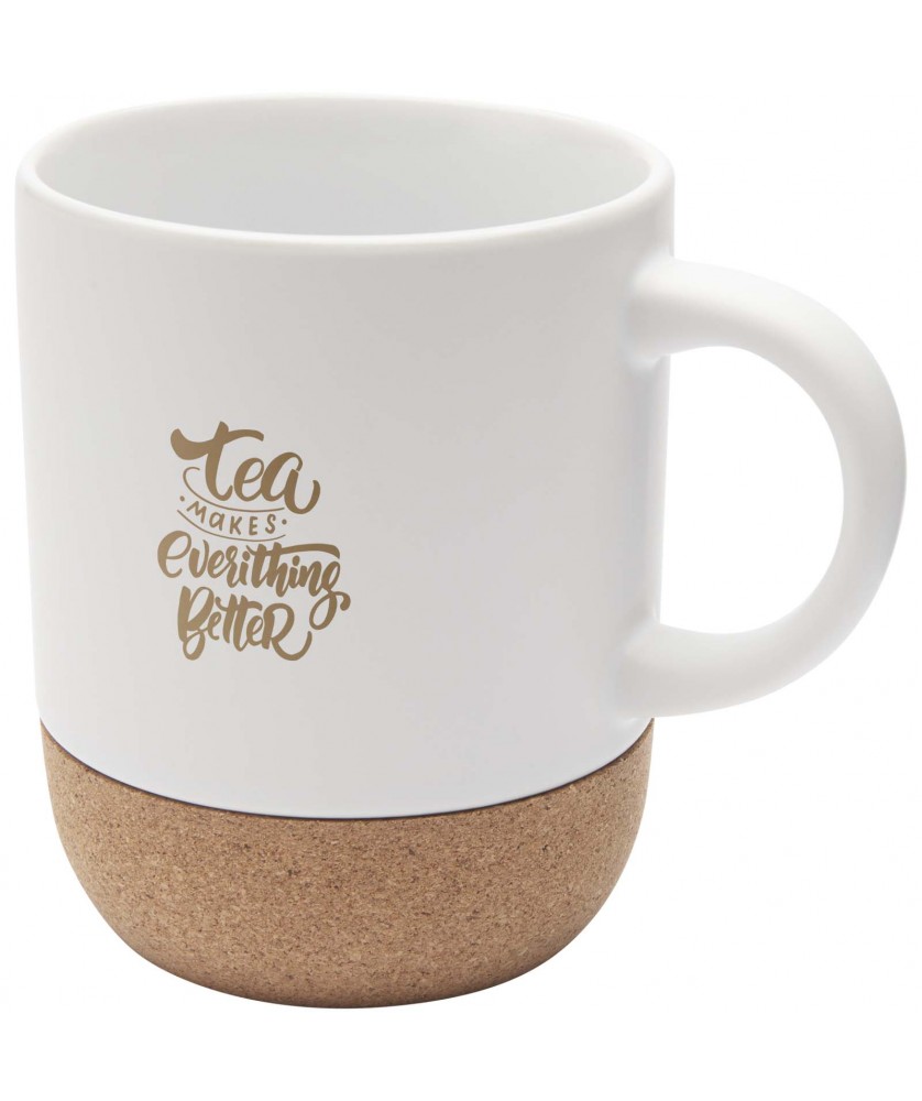 Gobelets et mugs - Mug Billie en céramique de 300 ml avec détails en liège et finition matte | PRINTECOM