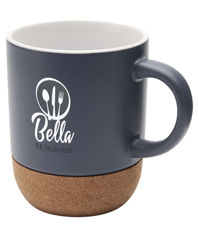 Gobelets et mugs - Mug Billie en céramique de 300 ml avec détails en liège et finition matte | PRINTECOM