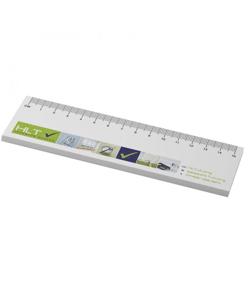 Blocs-Notes repositionnables - Notes autocollantes recyclées Sticky-Mate® avec règle imprimée 15 cms | PRINTECOM