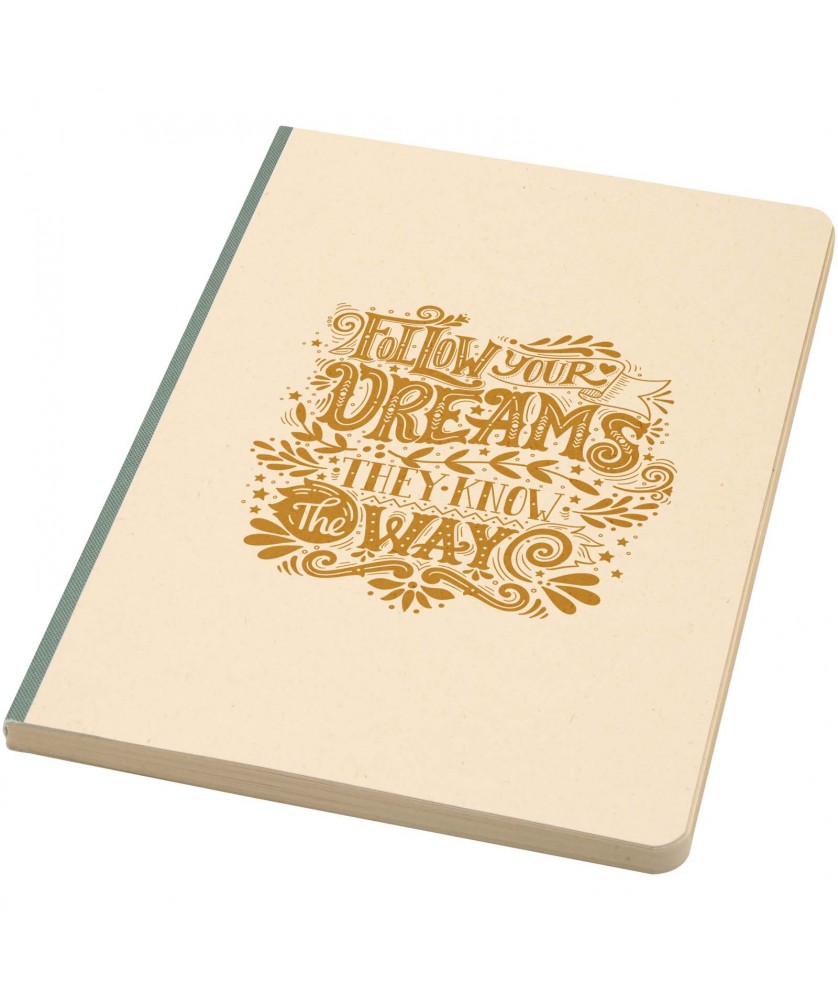 Carnets - Carnet A5 Liliana à couverture souple en canne à sucre et RPET | PRINTECOM