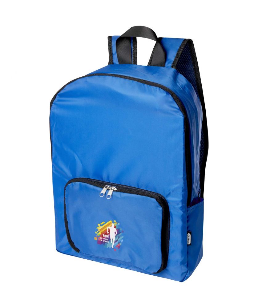 Sac à dos pliable recyclé RPET personnalisé 15 L EcoFold Sacs à dos publicitaire