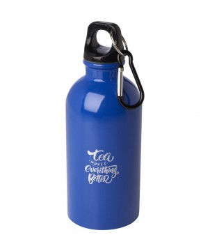 Bouteilles et gourdes - Bouteille d'eau Oregon de 400 ml simple paroi en acier recyclé certifié RCS avec mousqueton | PRINTECOM