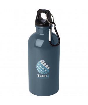 Bouteilles et gourdes - Bouteille d'eau Oregon de 400 ml simple paroi en acier recyclé certifié RCS avec mousqueton | PRINTECOM