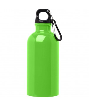 Bouteilles et gourdes - Bouteille d'eau Oregon de 400 ml simple paroi en acier recyclé certifié RCS avec mousqueton | PRINTECOM