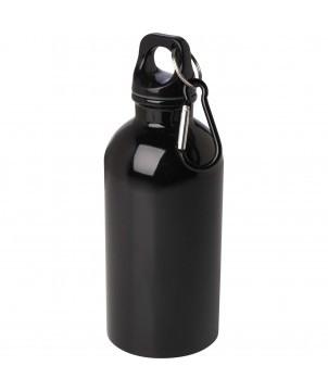 Bouteilles et gourdes - Bouteille d'eau Oregon de 400 ml simple paroi en acier recyclé certifié RCS avec mousqueton | PRINTECOM