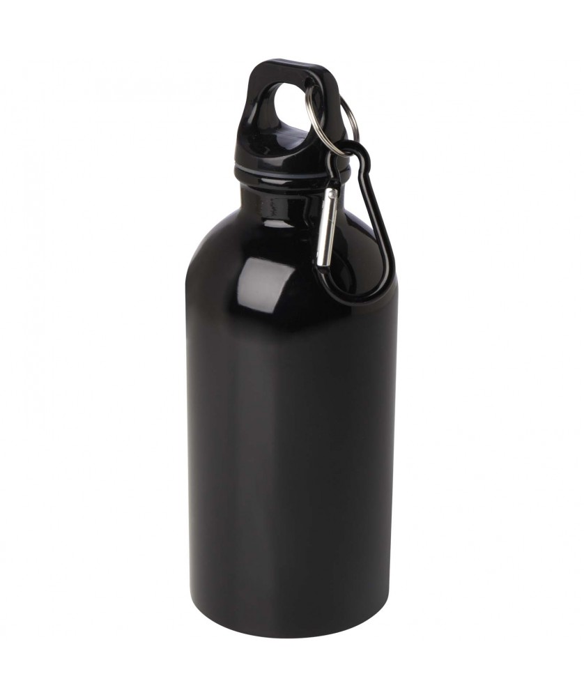 Bouteilles et gourdes - Bouteille d'eau Oregon de 400 ml simple paroi en acier recyclé certifié RCS avec mousqueton | PRINTECOM