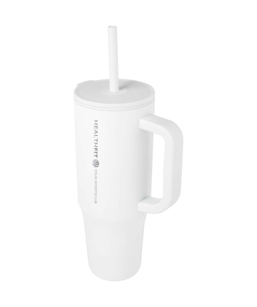 Gobelet isotherme personnalisé inox recyclé 900 ml Brady paille Mugs isothermes publicitaire