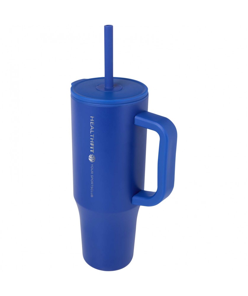 Mugs isothermes - Gobelet isotherme Brady 900 ml certifié RCS avec paille en silicone | PRINTECOM