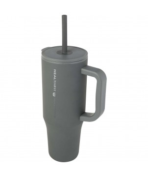 Mugs isothermes - Gobelet isotherme Brady 900 ml certifié RCS avec paille en silicone | PRINTECOM