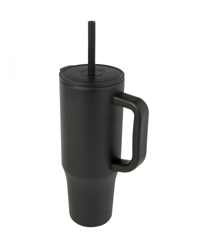 Mugs isothermes - Gobelet isotherme Brady 900 ml certifié RCS avec paille en silicone | PRINTECOM