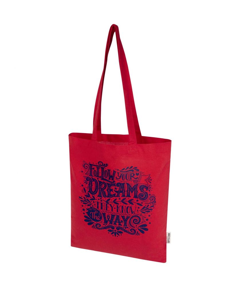 Tote bag coton recyclé GRS personnalisé 140 g Madras Blend