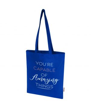Tote bag coton recyclé GRS personnalisé 140 g Madras Blend