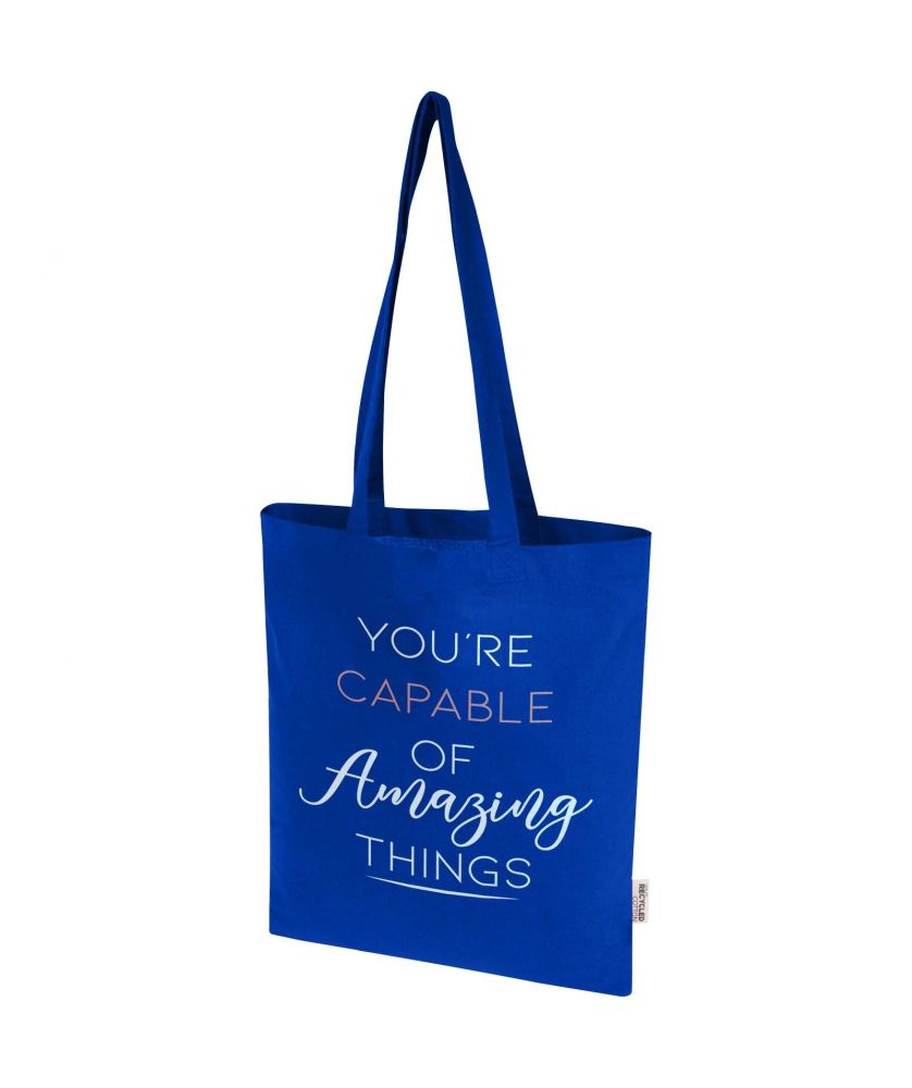 Tote bag coton recyclé GRS personnalisé 140 g Madras Blend