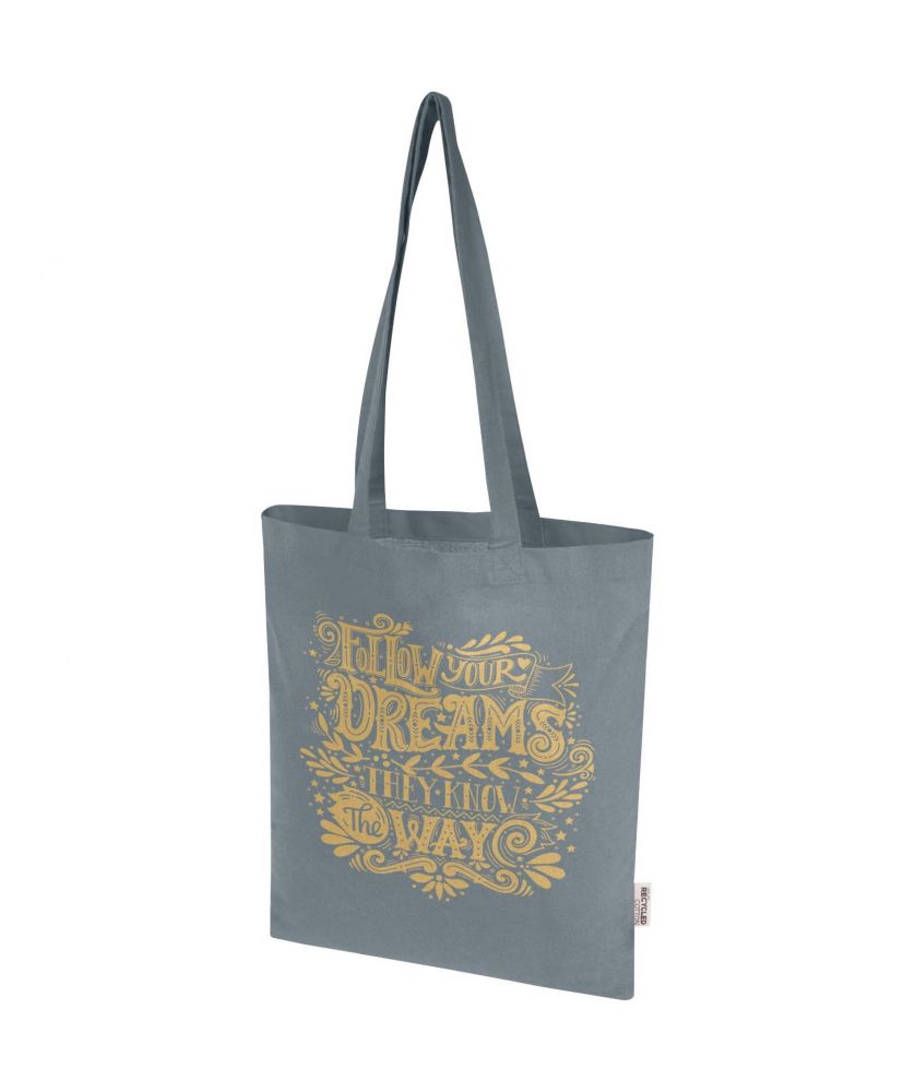 Tote bag coton recyclé GRS personnalisé 140 g Madras Blend
