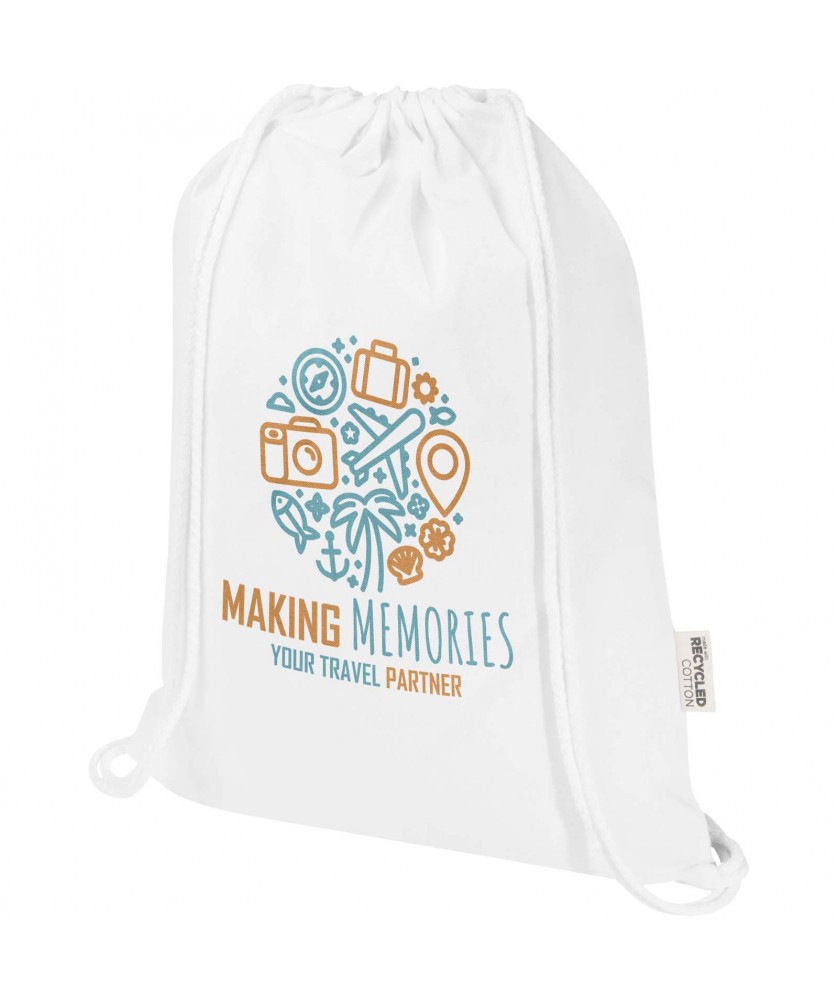 Sacs à dos - Sac de 5 L avec cordon Oregon Blend en coton recyclé 140 g/m² certifié GRS | PRINTECOM