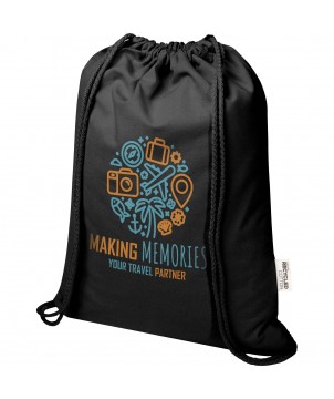 Sacs à dos - Sac de 5 L avec cordon Oregon Blend en coton recyclé 140 g/m² certifié GRS | PRINTECOM