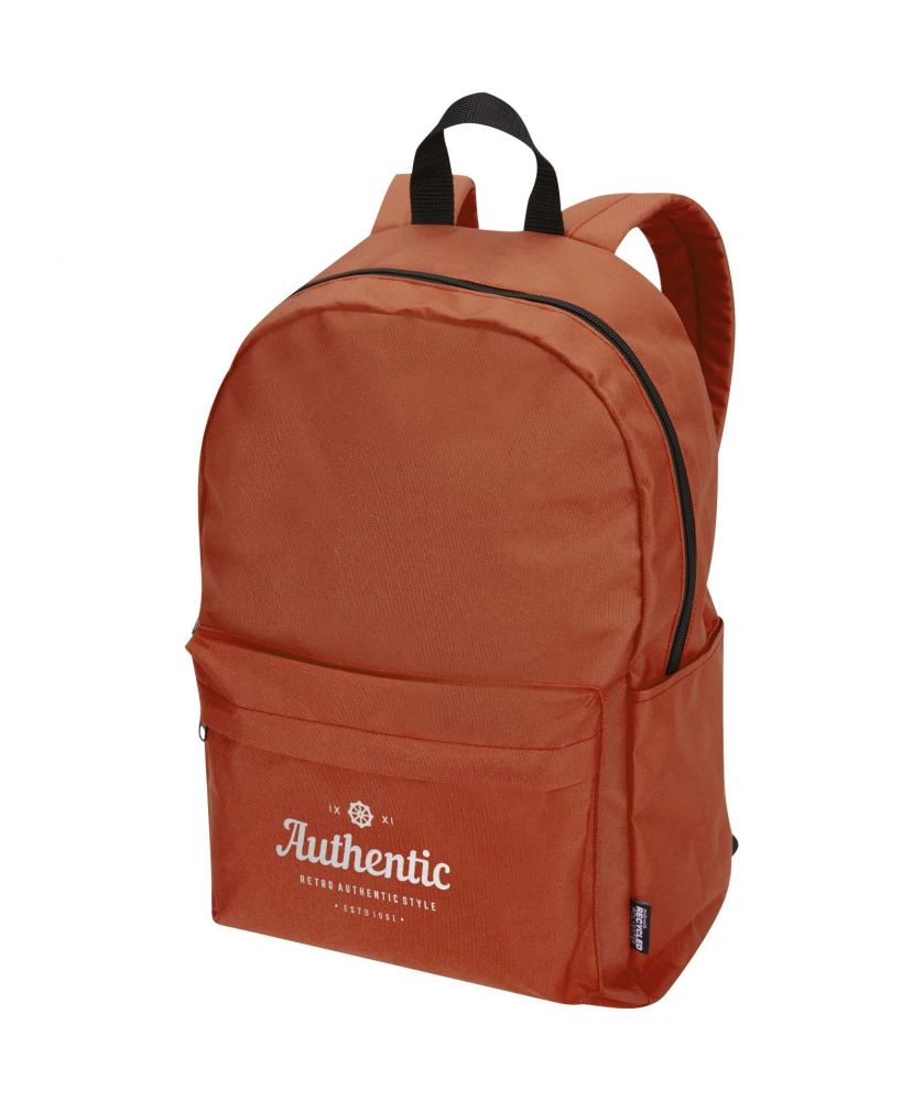 Sac à dos ordinateur recyclé GRS personnalisé 14 pouces 16 L Byron Sacs à dos publicitaire