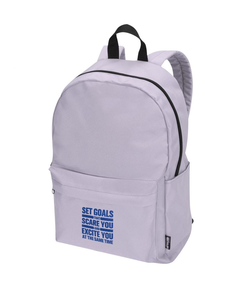 Sac à dos ordinateur recyclé GRS personnalisé 14 pouces 16 L Byron Sacs à dos publicitaire