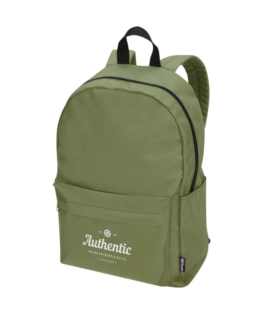Sac à dos ordinateur recyclé GRS personnalisé 14 pouces 16 L Byron Sacs à dos publicitaire