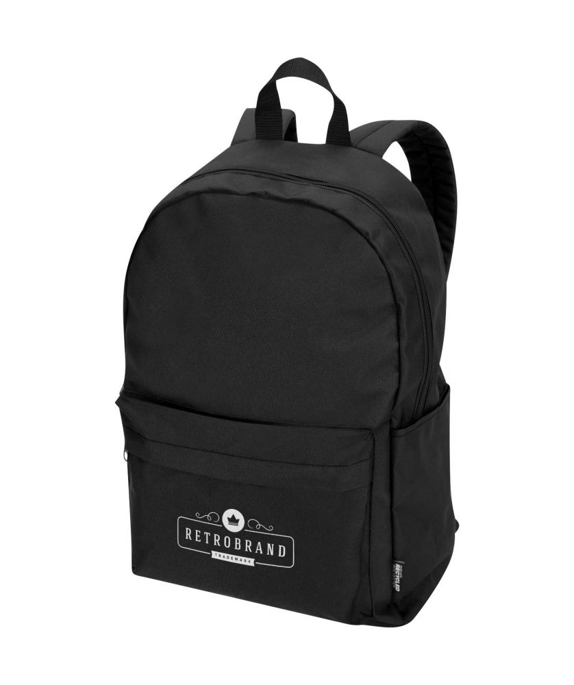 Sac à dos ordinateur recyclé GRS personnalisé 14 pouces 16 L Byron Sacs à dos publicitaire