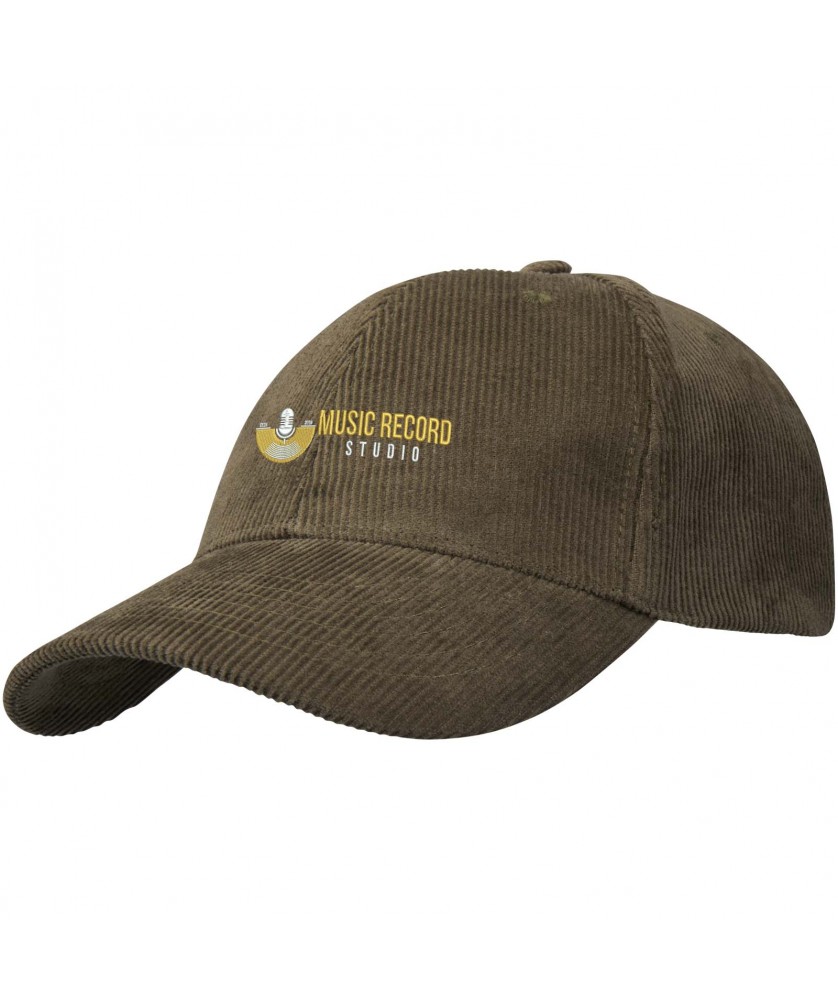 Casquettes et Bonnets - Casquette 6 panneaux Hutton en velours côtelé recyclé | PRINTECOM