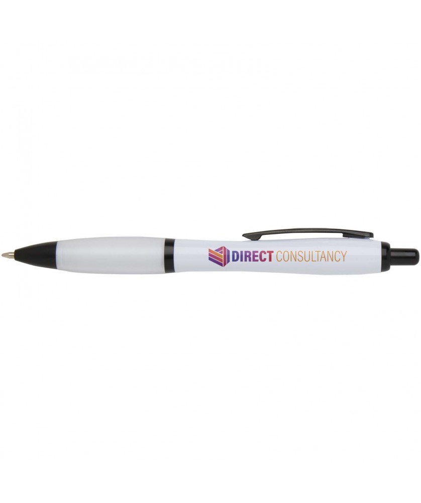 Stylos - Stylo bille Nash en plastique recyclé avec garnitures noires (encre noire) | PRINTECOM