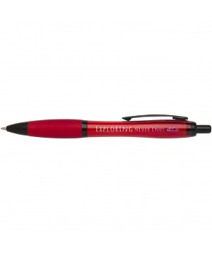 Stylos - Stylo bille Nash en plastique recyclé avec garnitures noires (encre noire) | PRINTECOM