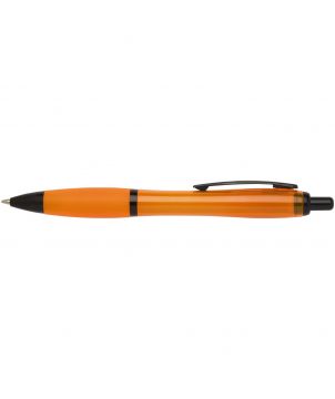 Stylo bille Nash en plastique recyclé à garnitures noires personnalisé (encre noire) A trier publicitaire