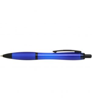 Stylo bille Nash en plastique recyclé à garnitures noires personnalisé (encre noire) Stylos publicitaire