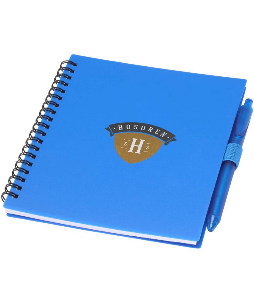 Ensemble carnet + stylo Niove en plastique recyclé personnalisé