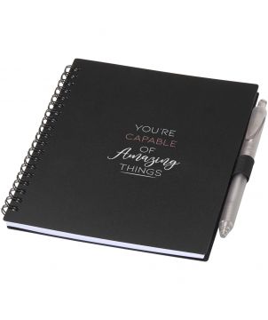 Ensemble carnet + stylo Niove en plastique recyclé personnalisé