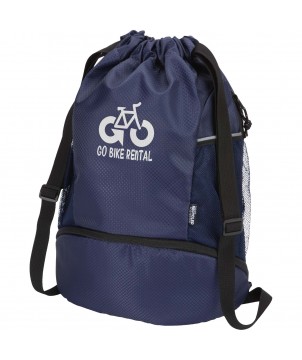Sacs de sport - Sac de sport Nomad à cordon en matériaux recyclés certifiés GRS avec compartiment inférieur de 18 L | PRINTECOM