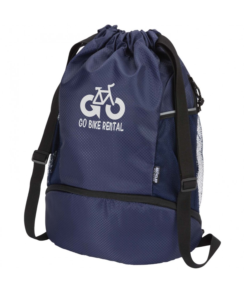 Sacs de sport - Sac de sport Nomad à cordon en matériaux recyclés certifiés GRS avec compartiment inférieur de 18 L | PRINTECOM