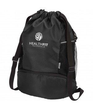 Sacs de sport - Sac de sport Nomad à cordon en matériaux recyclés certifiés GRS avec compartiment inférieur de 18 L | PRINTECOM