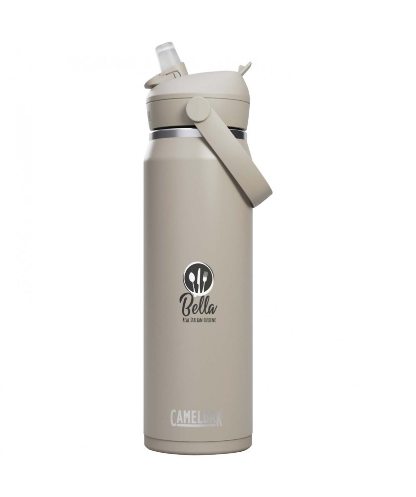 Bouteilles et gourdes - Bouteille d’eau en acier inoxydable de 740 ml avec paille à clapet Camelbak® Thrive Flip VSS | PRINTECOM