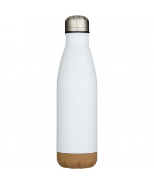 Bouteilles isothermes - Bouteille d’eau Cove de 500 ml en acier inoxydable isolée sous vide et à double paroi avec détails en liège | PRINTECOM
