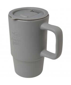 Gobelets et mugs - Mug Carter en céramique de 450 ml avec couvercle en plastique | PRINTECOM