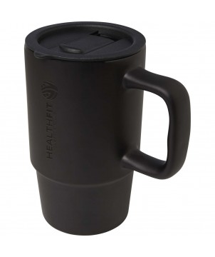 Gobelets et mugs - Mug Carter en céramique de 450 ml avec couvercle en plastique | PRINTECOM