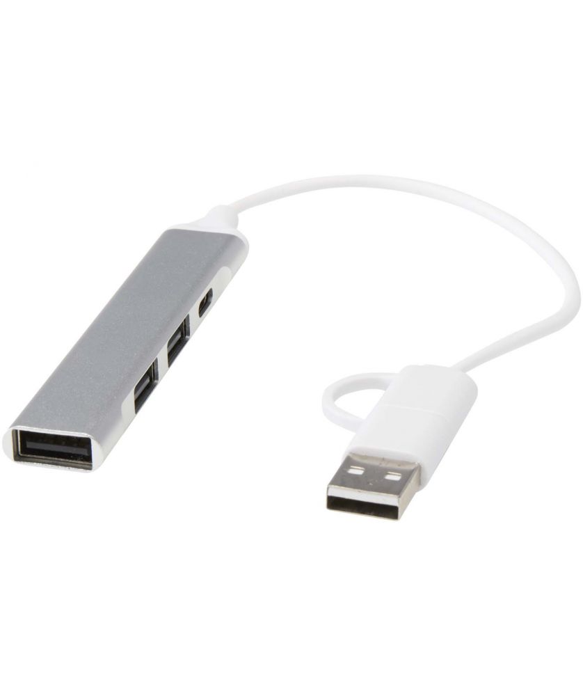 Hub USB 4 ports en aluminium recyclé personnalisé Alkaid Accessoires informatiques publicitaire