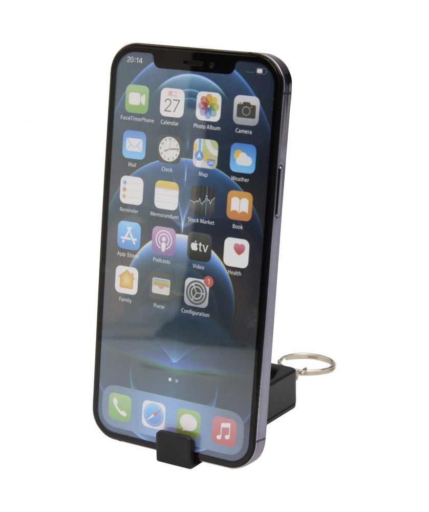 Support de téléphone avec fidget en plastique recyclé personnalisé Aggia Accessoires de téléphonie publicitaire