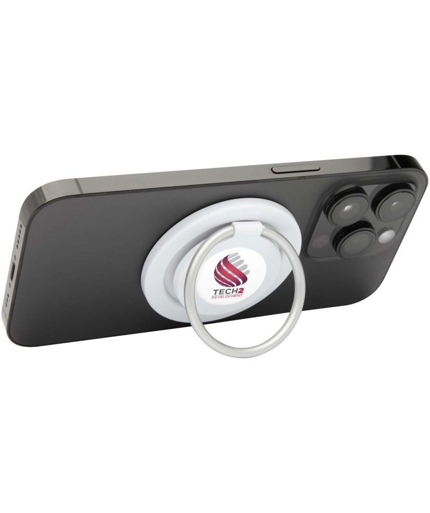 Support de téléphone magnétique avec anneau en plastique recyclé personnalisé Albali Accessoires de téléphonie publicitaire