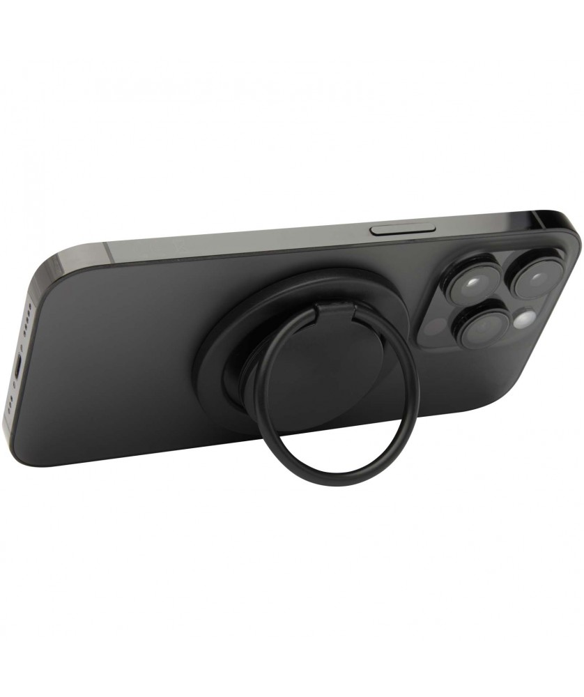 Accessoires de téléphonie - Support de téléphone Albali magnétique en plastique recyclé avec anneau de support | PRINTECOM